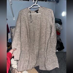 Forever 21 Gray / Tan / Beige / Cream Knit Cardigan Sweater  Small